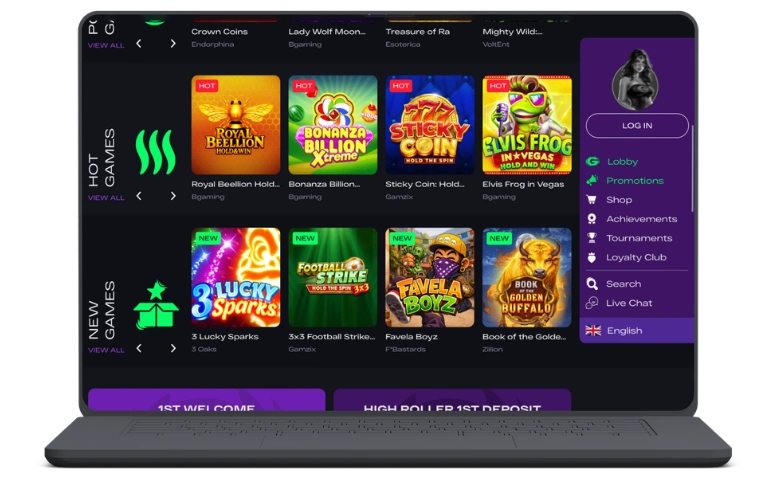 GlitchSpin kasino side